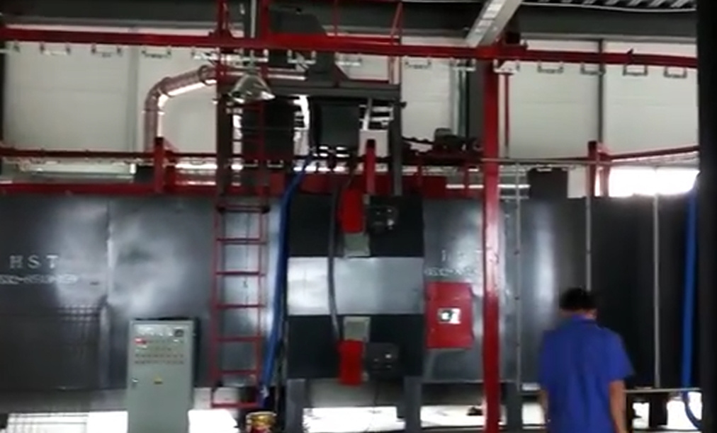 2017年發(fā)往大連的381懸鏈拋丸機安裝調(diào)試完畢