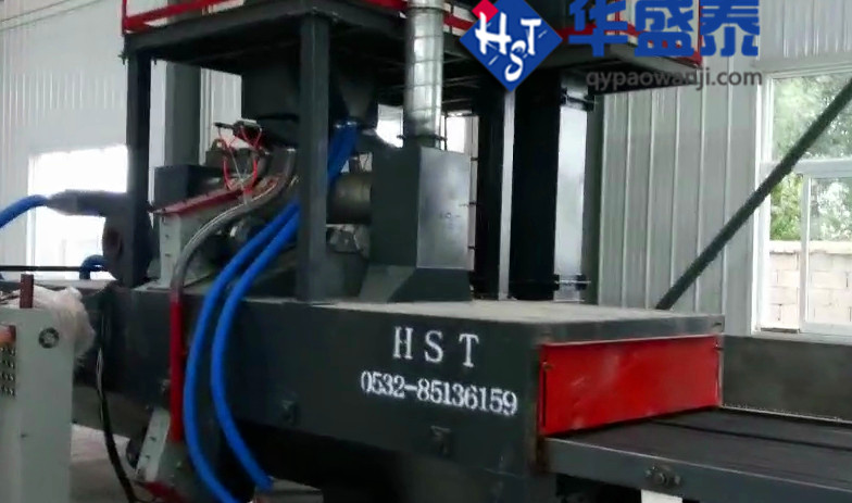 發(fā)往山東棗莊通過式圓鋼鋼筋拋丸機(jī)已經(jīng)調(diào)試完畢,調(diào)試現(xiàn)場圖