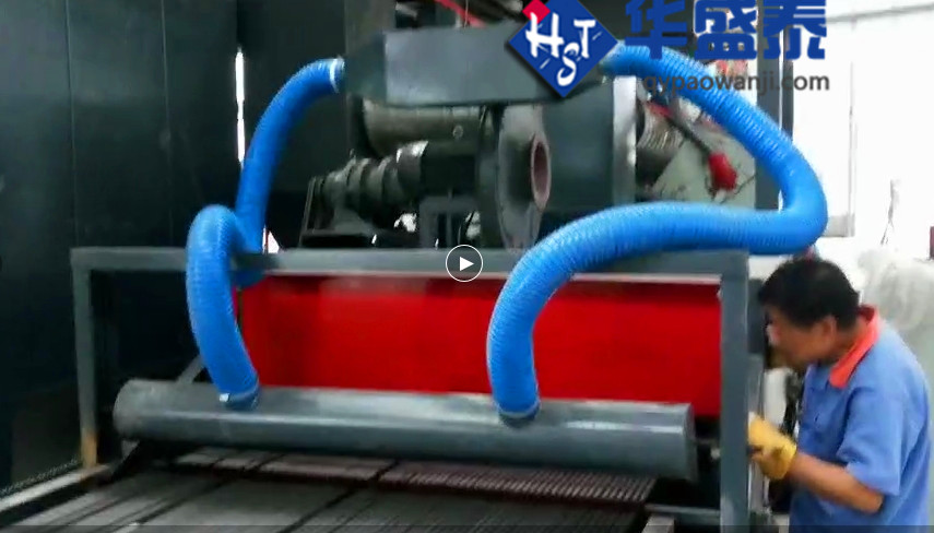 發(fā)往山東棗莊通過式圓鋼鋼筋拋丸機(jī)已經(jīng)調(diào)試完畢,調(diào)試現(xiàn)場圖